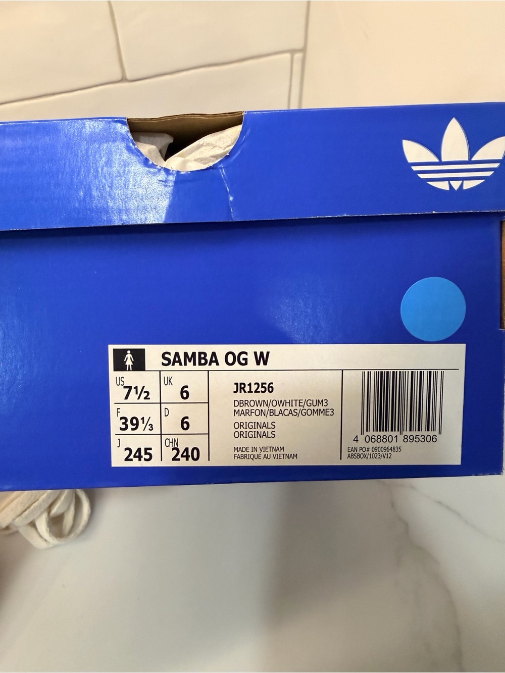 adidas Samba OG Cow Print Sneakers in Brown, White and Pink Interior - Picture 7 of 7